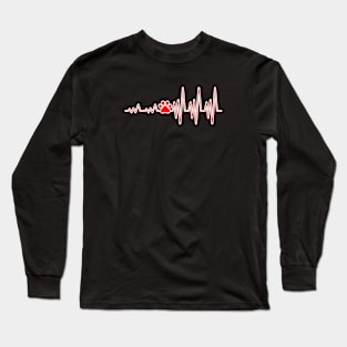 Heart Beat Dog Lovers Long Sleeve T-Shirt